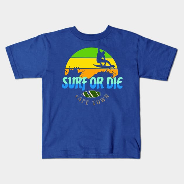 SURF OR DIE Kids T-Shirt by DAZu